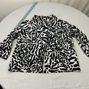 Chico's Black and White Patterned Blazer